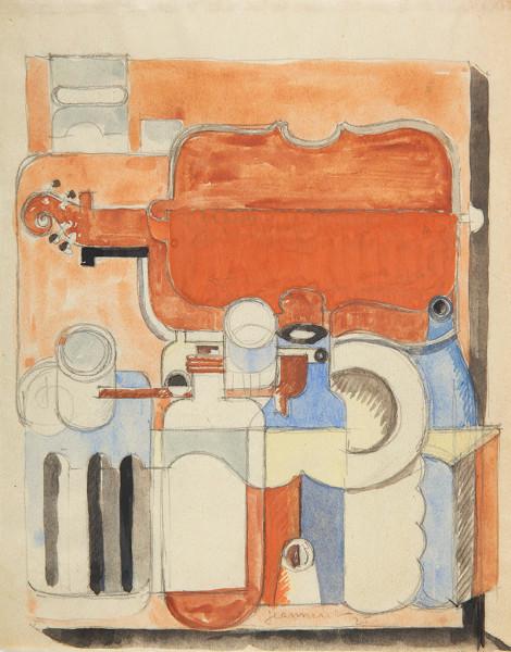 Nature morte au violon et aux carafes, 1925