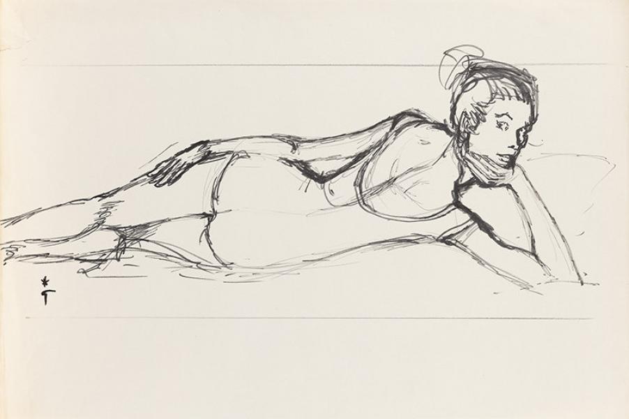 Pose publicitaire, en maillot de bain