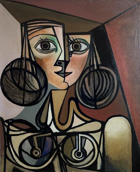 Portrait de femme, couettes, 1985-1986