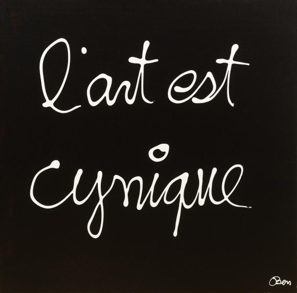L'art est cynique, 2016.