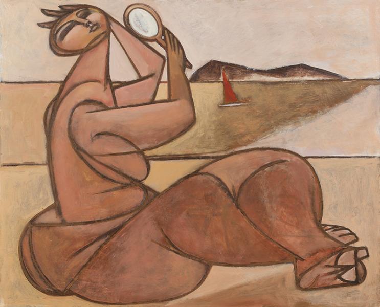 Nu au miroir sur la plage, août 1978