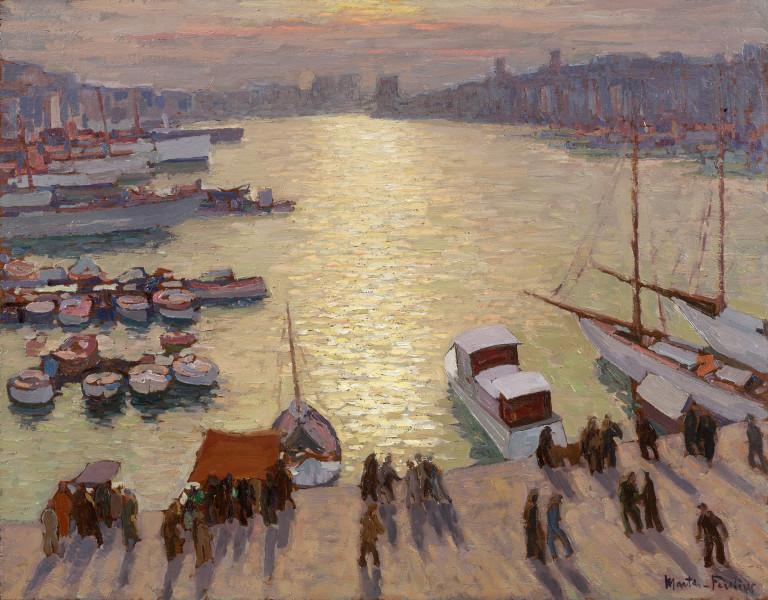 Marseille, reflets du soleil après la pluie sur le Vieux-Port, 1935