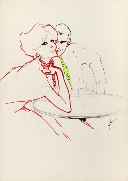 Couple attablé