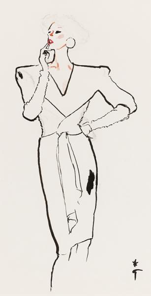 Robe fourreau, col en V