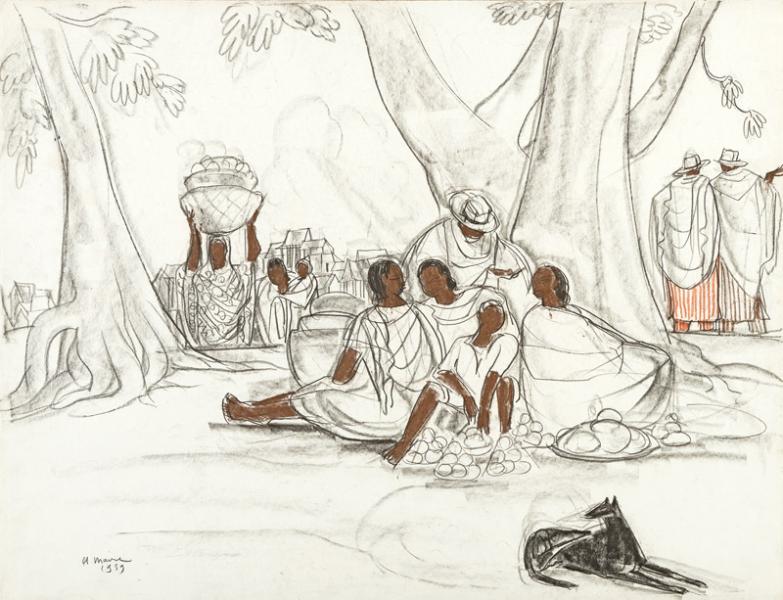 Madagascar, réunion de personnages, 1959