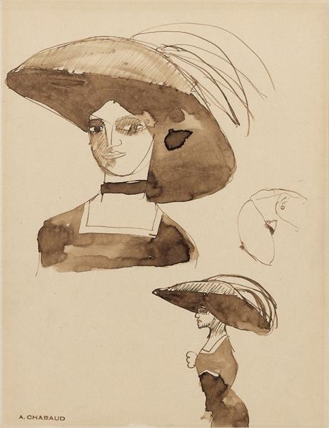 Etude de femme au chapeau, 1907 Auguste CHABAUD