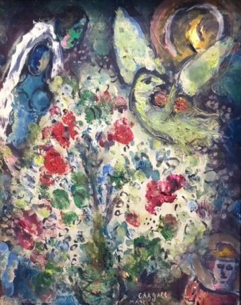 Les mariés et l'oiseau au bouquet, circa 1962