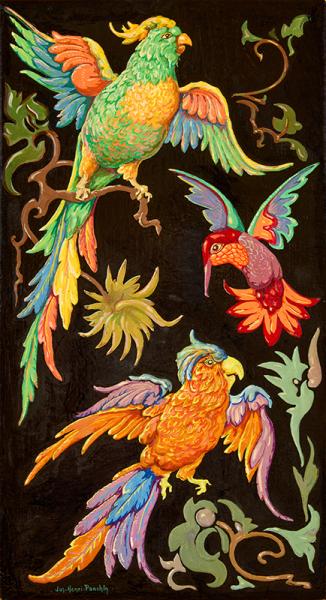 Projet de décor, laque aux oiseaux III