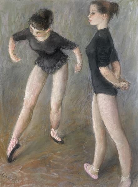 Deux danseuses, justaucorps noirs